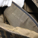 FENDI Zucca Canvas Vanity Hand Bag Black Brown Auth 162830-12