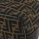 FENDI Zucca Canvas Vanity Hand Bag Black Brown Auth 162830-8