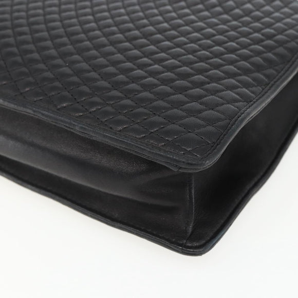 BALLY Hand Bag Leather Black Gold Auth 162833