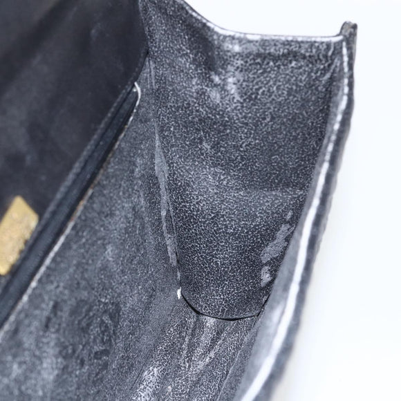 BALLY Hand Bag Leather Black Gold Auth 162833