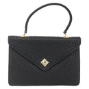 BALLY Hand Bag Leather Black Gold Auth 162833-13