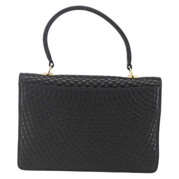 BALLY Hand Bag Leather Black Gold Auth 162833 - 0