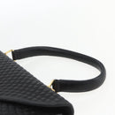 BALLY Hand Bag Leather Black Gold Auth 162833-8