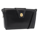 CELINE Shoulder Bag Leather Black Gold Auth 162834-1