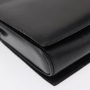CELINE Shoulder Bag Leather Black Gold Auth 162834-9