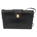 CELINE Shoulder Bag Leather Black Gold Auth 162834-13