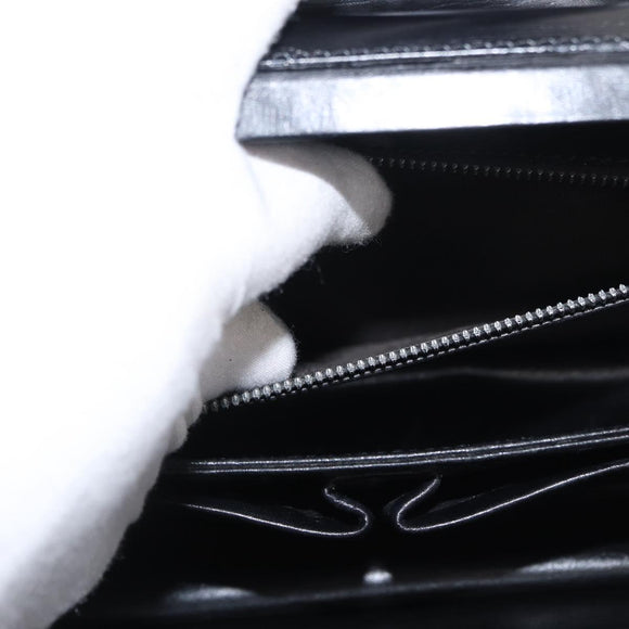 CELINE Shoulder Bag Leather Black Gold Auth 162834