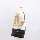 CELINE Shoulder Bag Leather Black Gold Auth 162834-24