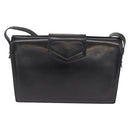 CELINE Shoulder Bag Leather Black Gold Auth 162834-2