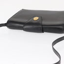 CELINE Shoulder Bag Leather Black Gold Auth 162834-6
