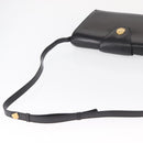 CELINE Shoulder Bag Leather Black Gold Auth 162834-7