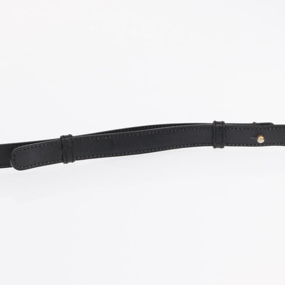 CELINE Shoulder Bag Leather Black Gold Auth 162834