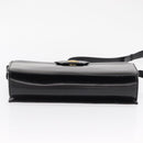 CELINE Shoulder Bag Leather Black Gold Auth 162834-5