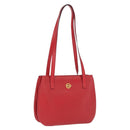 CELINE Shoulder Bag Leather Red Gold Auth 162837-1