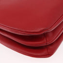 CELINE Shoulder Bag Leather Red Gold Auth 162837-15