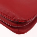 CELINE Shoulder Bag Leather Red Gold Auth 162837-16