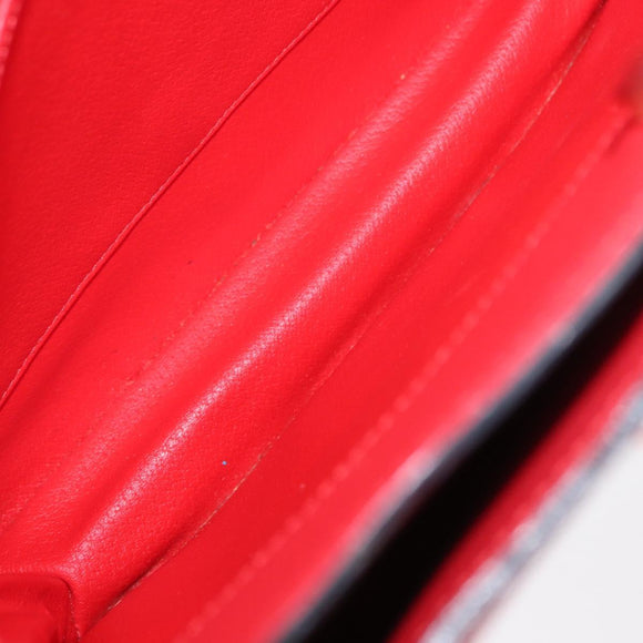 CELINE Shoulder Bag Leather Red Gold Auth 162837