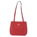 CELINE Shoulder Bag Leather Red Gold Auth 162837-13