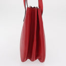 CELINE Shoulder Bag Leather Red Gold Auth 162837-3