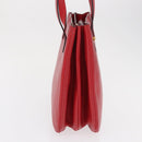 CELINE Shoulder Bag Leather Red Gold Auth 162837-4