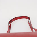 CELINE Shoulder Bag Leather Red Gold Auth 162837-8