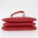 CELINE Shoulder Bag Leather Red Gold Auth 162837-5