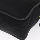 CELINE Shoulder Bag Nylon Black Gold Auth 162838-14