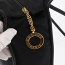 CELINE Shoulder Bag Nylon Black Gold Auth 162838-10