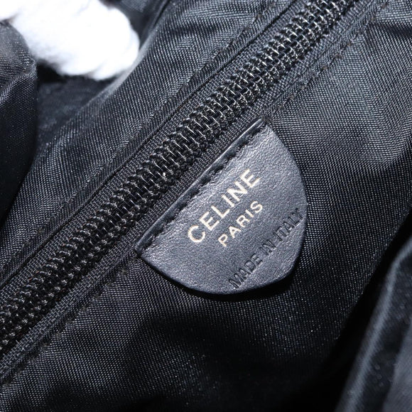 CELINE Shoulder Bag Nylon Black Gold Auth 162838