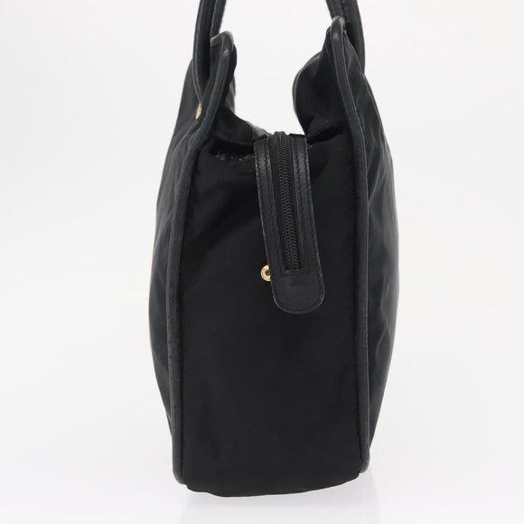 CELINE Shoulder Bag Nylon Black Gold Auth 162838