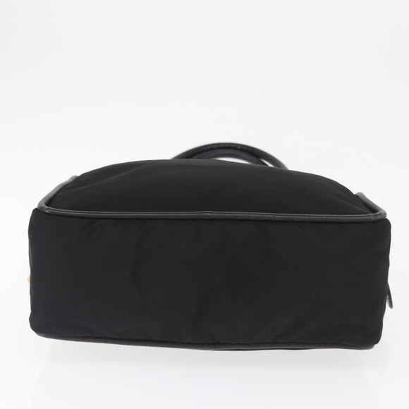 CELINE Shoulder Bag Nylon Black Gold Auth 162838