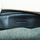 CELINE Trio Large Shoulder Bag Tweed Green Gold Auth 162840V-20
