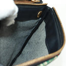CELINE Trio Large Shoulder Bag Tweed Green Gold Auth 162840V-22