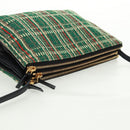 CELINE Trio Large Shoulder Bag Tweed Green Gold Auth 162840V-6