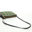 CELINE Trio Large Shoulder Bag Tweed Green Gold Auth 162840V-7