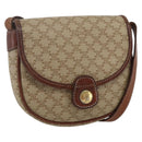 CELINE Macadam Canvas Shoulder Bag PVC Beige Gold Auth 162841-1
