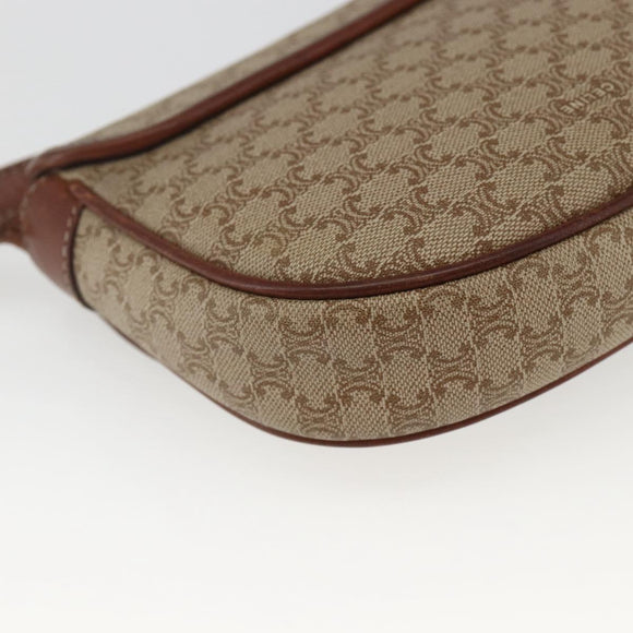 CELINE Macadam Canvas Shoulder Bag PVC Beige Gold Auth 162841