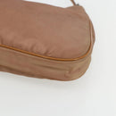 PRADA Shoulder Bag Nylon Beige Gold Auth 162843-8