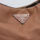PRADA Shoulder Bag Nylon Beige Gold Auth 162843-18