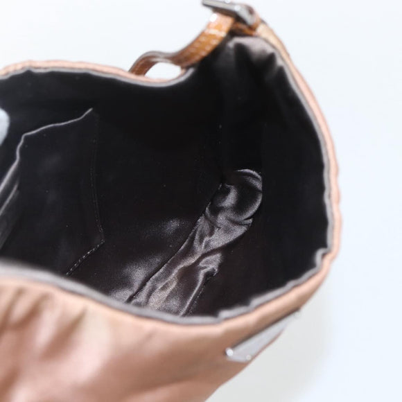PRADA Shoulder Bag Nylon Beige Gold Auth 162843