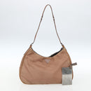 PRADA Shoulder Bag Nylon Beige Gold Auth 162843-12