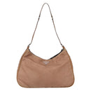 PRADA Shoulder Bag Nylon Beige Gold Auth 162843-13