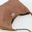 PRADA Shoulder Bag Nylon Beige Gold Auth 162843-6