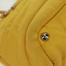 PRADA Test Bomber Handtasche Nylon 2-Wege Gelb Silber Auth 162845V-18