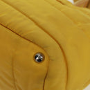 PRADA Test Bomber Handtasche Nylon 2-Wege Gelb Silber Auth 162845V-19