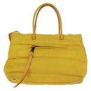 PRADA Test Bomber Handtasche Nylon 2-Wege Gelb Silber Auth 162845V-2
