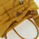 PRADA Test Bomber Handtasche Nylon 2-Wege Gelb Silber Auth 162845V-6