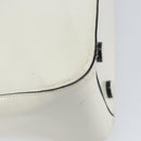 PRADA Shoulder Bag Patent leather White Silver Auth 162846-13