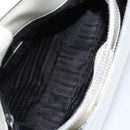 PRADA Shoulder Bag Patent leather White Silver Auth 162846-16
