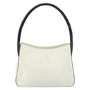 PRADA Shoulder Bag Patent leather White Silver Auth 162846-3